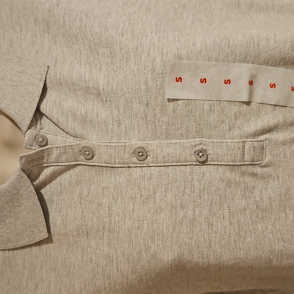 Old Navy Uniform Pique Polo Light Heather Gray Women's Size Small New - Picture 4 of 13